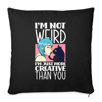Funny Anime Gift - Sofa pillowcase 17,3'' x 17,3'' (45 x 45 cm) - black - Front
