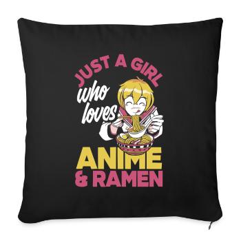Funny Anime Gift - Sofa pillowcase 17,3'' x 17,3'' (45 x 45 cm) - black - Front