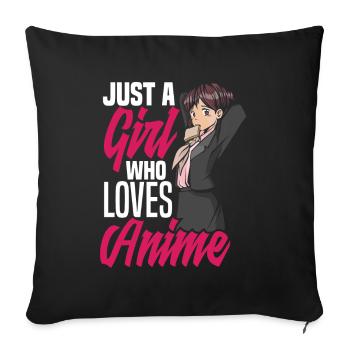 Funny Anime Gift - Sofa pillowcase 17,3'' x 17,3'' (45 x 45 cm) - black - Front