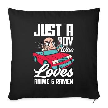 Funny Anime Gift - Sofa pillowcase 17,3'' x 17,3'' (45 x 45 cm) - black - Front