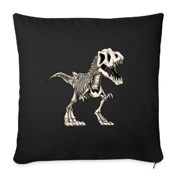 Dinosaurier Dino T-Rex Knochen Fossil Skelett - Sofakissenbezug 45 x 45 cm - Schwarz - Vorne