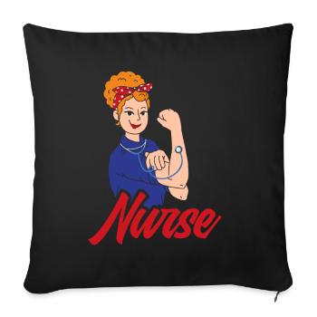 Nurse Nurse - Sofa pillowcase 17,3'' x 17,3'' (45 x 45 cm) - black - Front