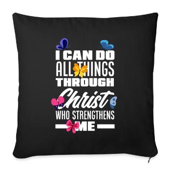 Jesus Christ Christ Religion Religious - Sofa pillowcase 17,3'' x 17,3'' (45 x 45 cm) - black - Front