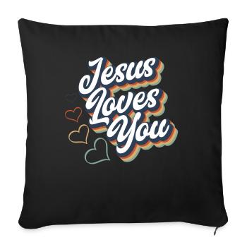 Jesus Christ Christ Religion Religious - Sofa pillowcase 17,3'' x 17,3'' (45 x 45 cm) - black - Front