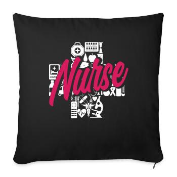 Nurse Nurse - Sofa pillowcase 17,3'' x 17,3'' (45 x 45 cm) - black - Front