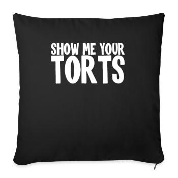 Show Me Your Torts I Funny Lawyer - Sofa pillowcase 17,3'' x 17,3'' (45 x 45 cm) - black - Front