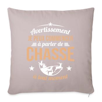 Parler De Chasse à Tout Moment Cadeau Chasseur - Housse de coussin décorative 45 x 45 cm - taupe clair - Devant