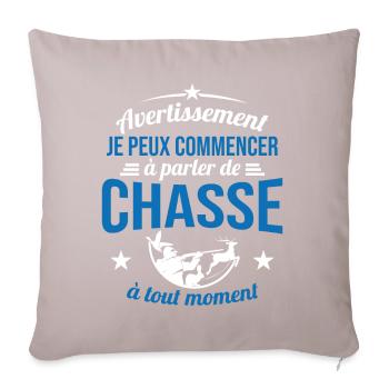 Parler De Chasse à Tout Moment Cadeau Chasseur - Housse de coussin décorative 45 x 45 cm - taupe clair - Devant