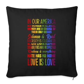 LGBT Pride LGBTQ Pride - Sofa pillowcase 17,3'' x 17,3'' (45 x 45 cm) - black - Front