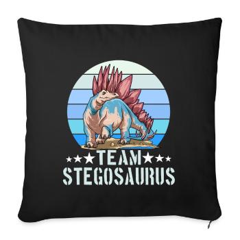 Team Stegosaurus Dinosaurier - Sofakissenbezug 45 x 45 cm - Schwarz - Vorne