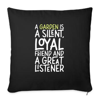 Un jardin est un ami fidèle silencieux i jardin disant - Housse de coussin décorative 45 x 45 cm - noir - Devant