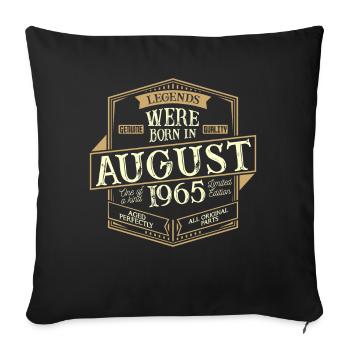 August 1965 Geburtstag Mann - Sofakissenbezug 45 x 45 cm - Schwarz - Vorne