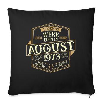 Août 1973 Anniversaire Homme - Housse de coussin décorative 45 x 45 cm - noir - Devant