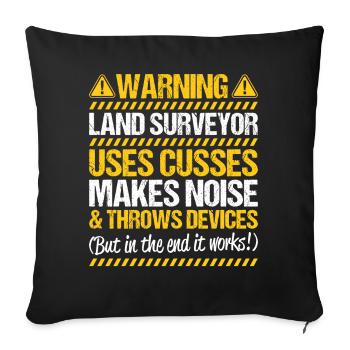 Vermessungstechniker Vermesser Land Surveyor - Sofa pillowcase 17,3'' x 17,3'' (45 x 45 cm) - black - Front
