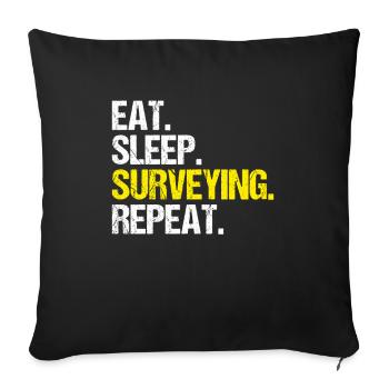 Vermessungstechniker Vermesser Land Surveyor - Sofa pillowcase 17,3'' x 17,3'' (45 x 45 cm) - black - Front