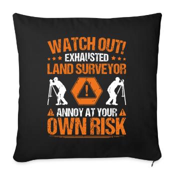 Vermessungstechniker Vermesser Arpenteur-géomètre - Housse de coussin décorative 45 x 45 cm - noir - Devant