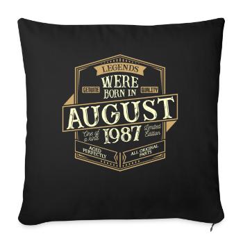 Août 1987 Anniversaire Homme - Housse de coussin décorative 45 x 45 cm - noir - Devant