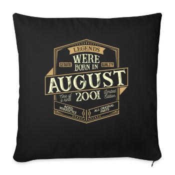 Août 2001 Anniversaire Homme - Housse de coussin décorative 45 x 45 cm - noir - Devant