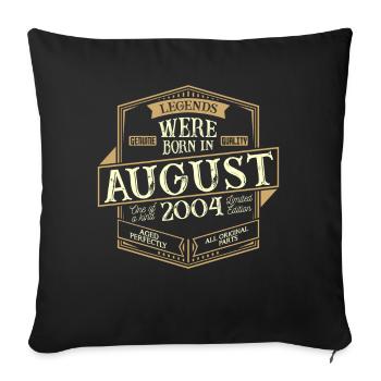 Août 2004 Anniversaire Homme - Housse de coussin décorative 45 x 45 cm - noir - Devant