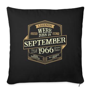 September 1966 Birthday Man - Sofa pillowcase 17,3'' x 17,3'' (45 x 45 cm) - black - Front