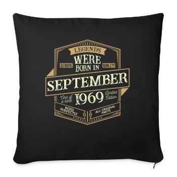 September 1969 birthday man - Sofa pillowcase 17,3'' x 17,3'' (45 x 45 cm) - black - Front