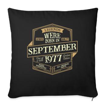 September 1977 Geburtstag Mann - Sofakissenbezug 45 x 45 cm - Schwarz - Vorne