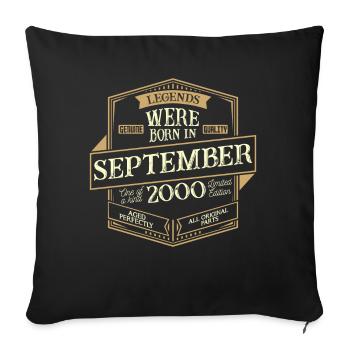 September 2000 Birthday Man - Sofa pillowcase 17,3'' x 17,3'' (45 x 45 cm) - black - Front