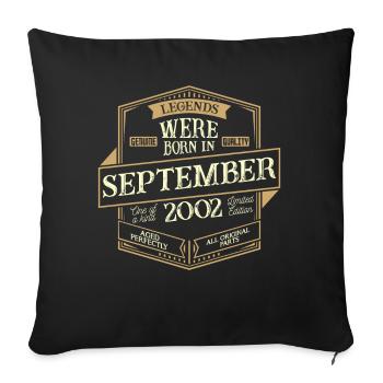 Septembre 2002 Anniversaire Homme - Housse de coussin décorative 45 x 45 cm - noir - Devant