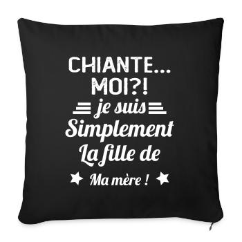 Chiante moi je suis simplement la fille de ma mère - Housse de coussin décorative 45 x 45 cm - noir - Devant
