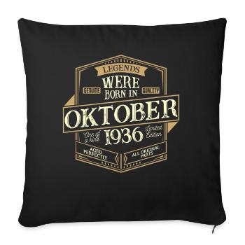 October 1936 birthday man - Sofa pillowcase 17,3'' x 17,3'' (45 x 45 cm) - black - Front