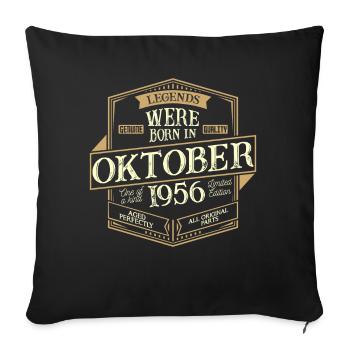 October 1956 birthday man - Sofa pillowcase 17,3'' x 17,3'' (45 x 45 cm) - black - Front