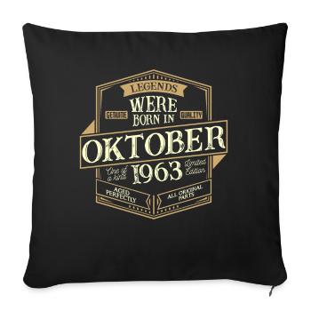 October 1963 Birthday Man - Sofa pillowcase 17,3'' x 17,3'' (45 x 45 cm) - black - Front