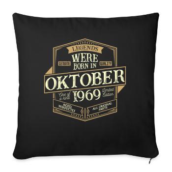 Octobre 1969 Anniversaire Homme - Housse de coussin décorative 45 x 45 cm - noir - Devant