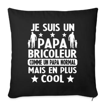 Je Suis Un Papa Bricoleur Cadeau - Housse de coussin décorative 45 x 45 cm - noir - Devant