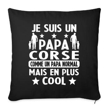 Papa Corse Plus Cool Cadeau - Housse de coussin décorative 45 x 45 cm - noir - Devant