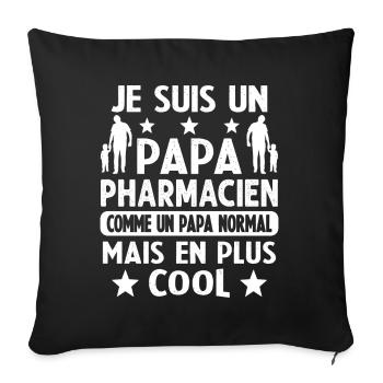 Je suis un papa pharmacien - Housse de coussin décorative 45 x 45 cm - noir - Devant