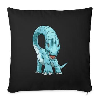 Brachiosaurus Dinosaurier Face to Face - Sofakissenbezug 45 x 45 cm - Schwarz - Vorne