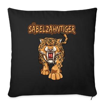 Säbelzahntiger Geschenke Raubkatze Steinzeit für - Sofakissenbezug 45 x 45 cm - Schwarz - Vorne