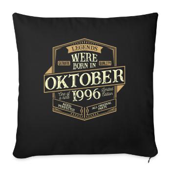 Homme d'anniversaire d'octobre 1996 - Housse de coussin décorative 45 x 45 cm - noir - Devant