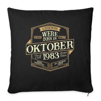 Octobre 1983 Anniversaire Homme - Housse de coussin décorative 45 x 45 cm - noir - Devant