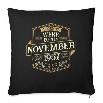 Novembre 1957 Anniversaire Homme - Housse de coussin décorative 45 x 45 cm - noir - Devant