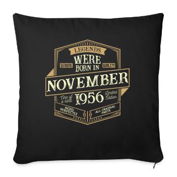 Novembre 1956 Anniversaire Homme - Housse de coussin décorative 45 x 45 cm - noir - Devant