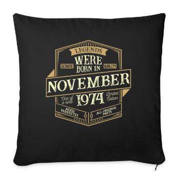 Novembre 1974 Anniversaire Homme - Housse de coussin décorative 45 x 45 cm - noir - Devant