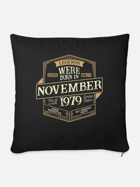 November 1979 Geburtstag Mann - Sofakissenbezug 45 x 45 cm - Schwarz