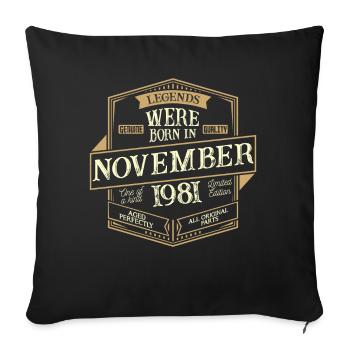 Novembre 1981 Anniversaire Homme - Housse de coussin décorative 45 x 45 cm - noir - Devant