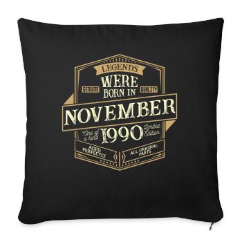 Novembre 1990 Anniversaire Homme - Housse de coussin décorative 45 x 45 cm - noir - Devant
