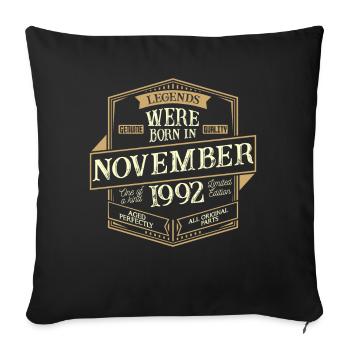 Novembre 1992 Anniversaire Homme - Housse de coussin décorative 45 x 45 cm - noir - Devant