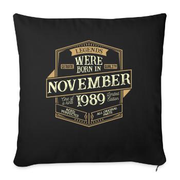 Novembre 1989 Anniversaire Homme - Housse de coussin décorative 45 x 45 cm - noir - Devant