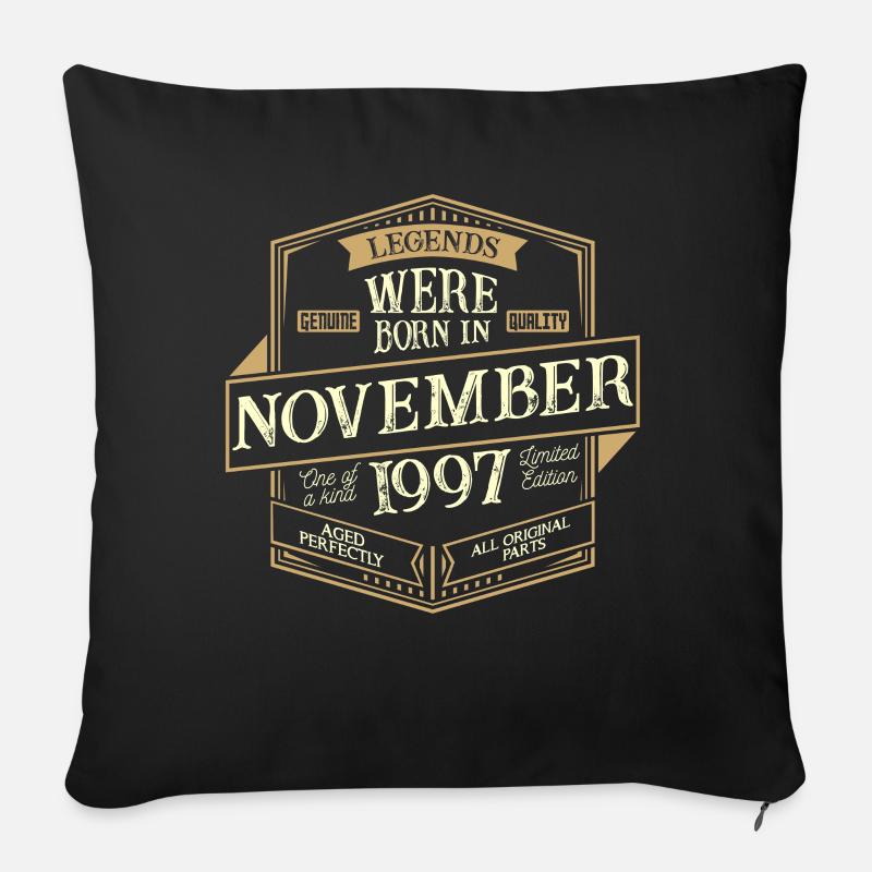 November 1997 Geburtstag Mann - Sofakissenbezug 45 x 45 cm - Schwarz