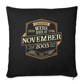 Novembre 2003 Anniversaire Homme - Housse de coussin décorative 45 x 45 cm - noir - Devant